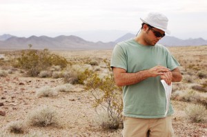 Homrich scouting Death Valley prior to his trek.